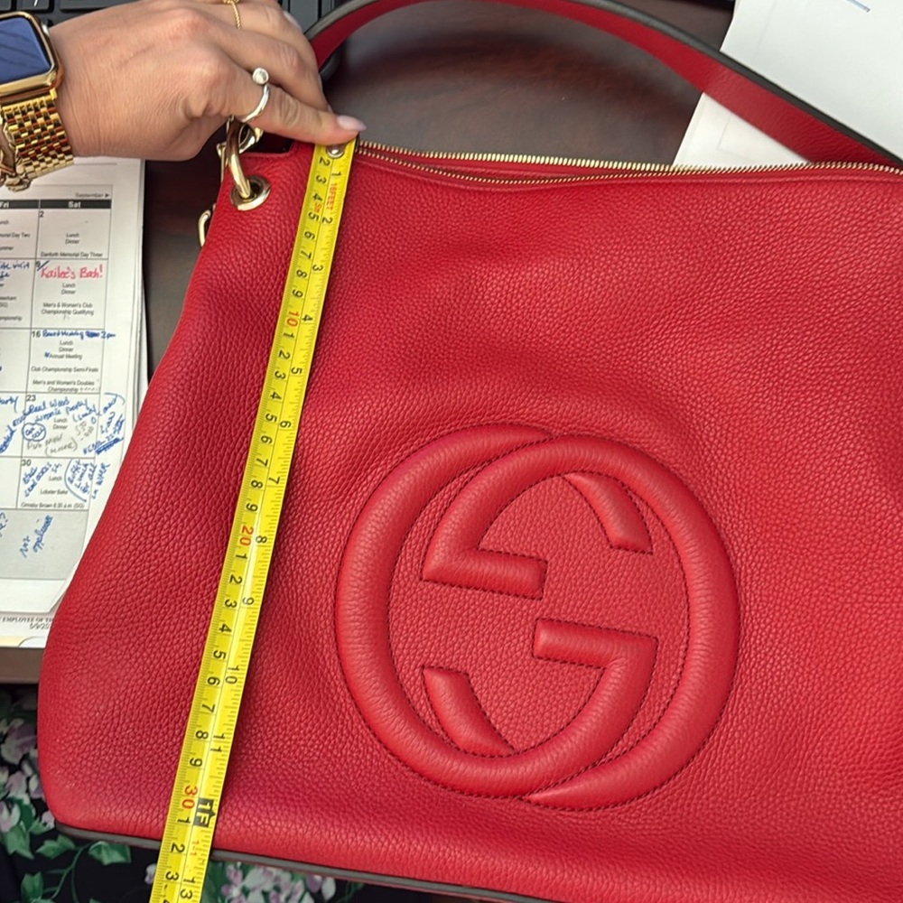Gucci Red Soho Leather Hobo Bag - Picture 15 of 16